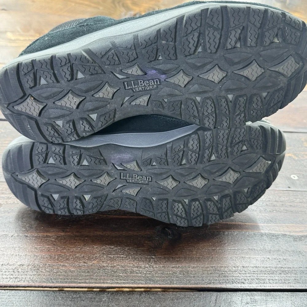 L.L. Bean Tek 2.5 Women's Snow Sneakers Boots Ankle Winter Size 10 M Black Suede